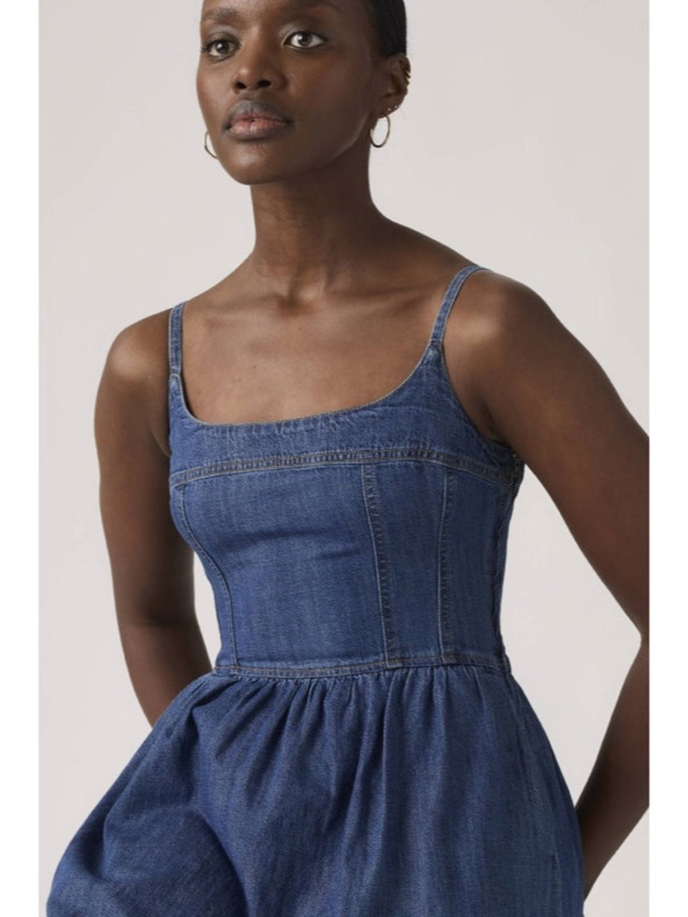 Denim Sleeveless Jeans Jumpsuit - Blue